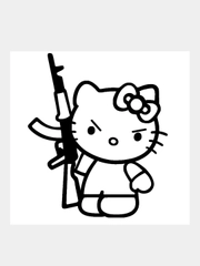 Наклейка на авто / машину / стекло "Hello Kitty" 20х17см