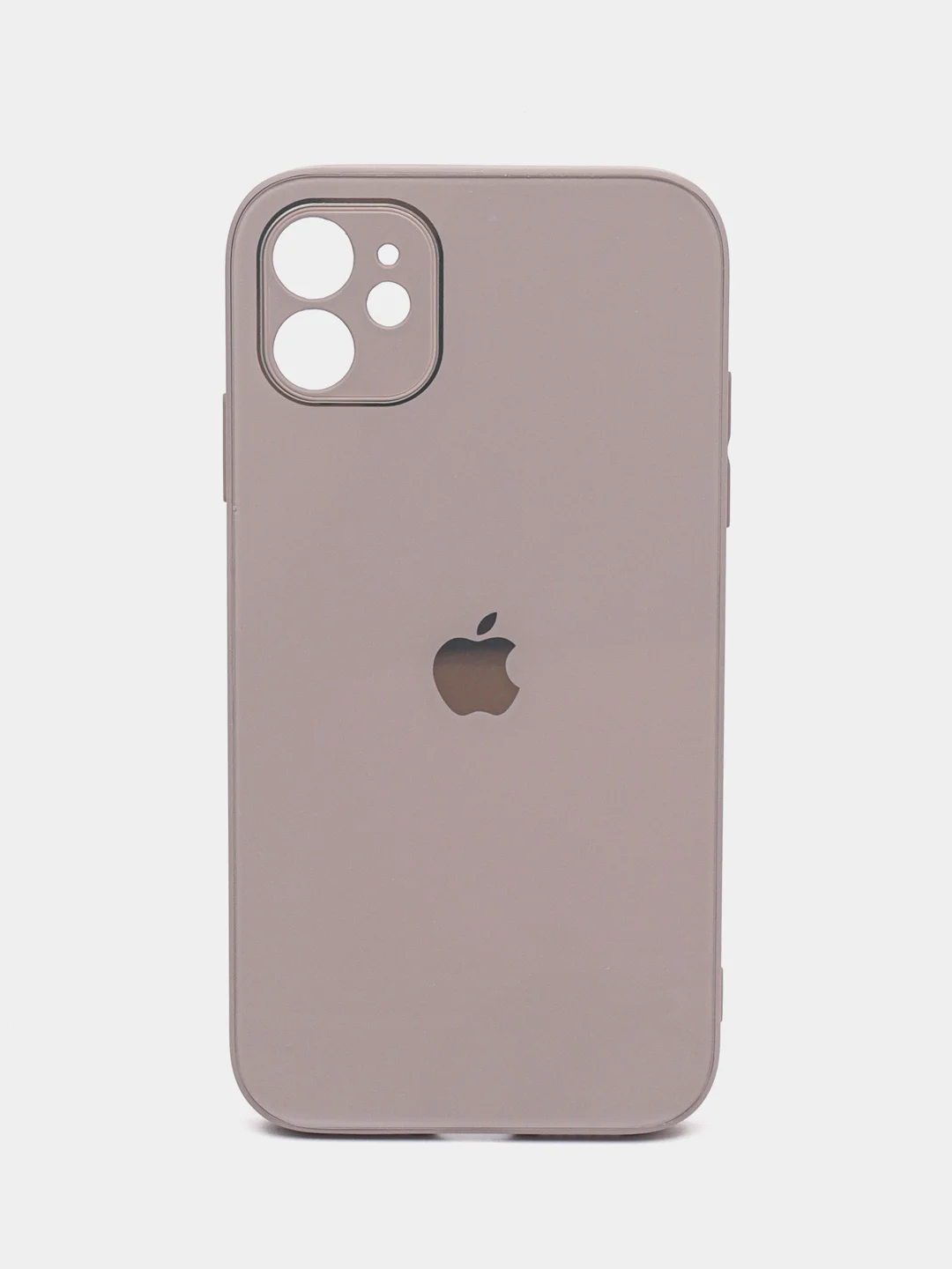 Серый меланж чехол силиконовый со стеклянной панелью на Iphone 11
