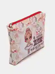Белый косметичка, подарок балерине, фигуристке, гимнастке / сумочка для косметики, разные принты