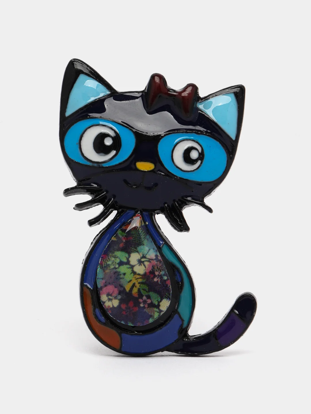 Индиго брошь женская "Кошка"