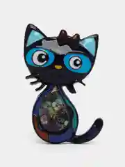 Индиго брошь женская "Кошка"