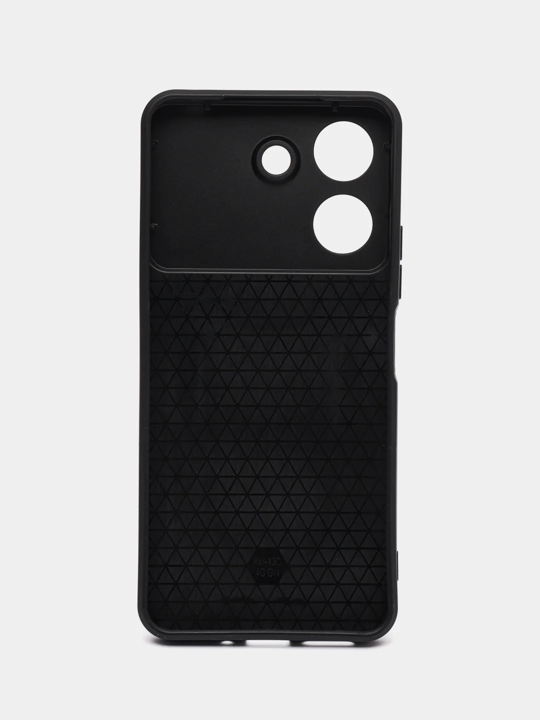 Угольный чехол для Xiaomi Redmi 13C / Poco C65 противоударный, с металлической подставкой кольцом