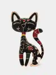 Красный брошь женская "Кошка"
