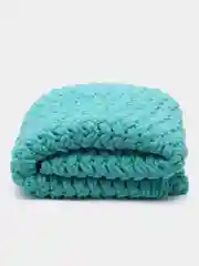 Бирюзовый плюшевый плед