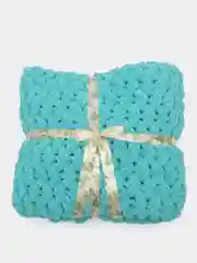 Бирюзовый плюшевый плед