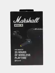 Черный беспроводные Bluetooth наушники TWS с сенсором Marshall, зарядка на день, на сутки, с кейсом