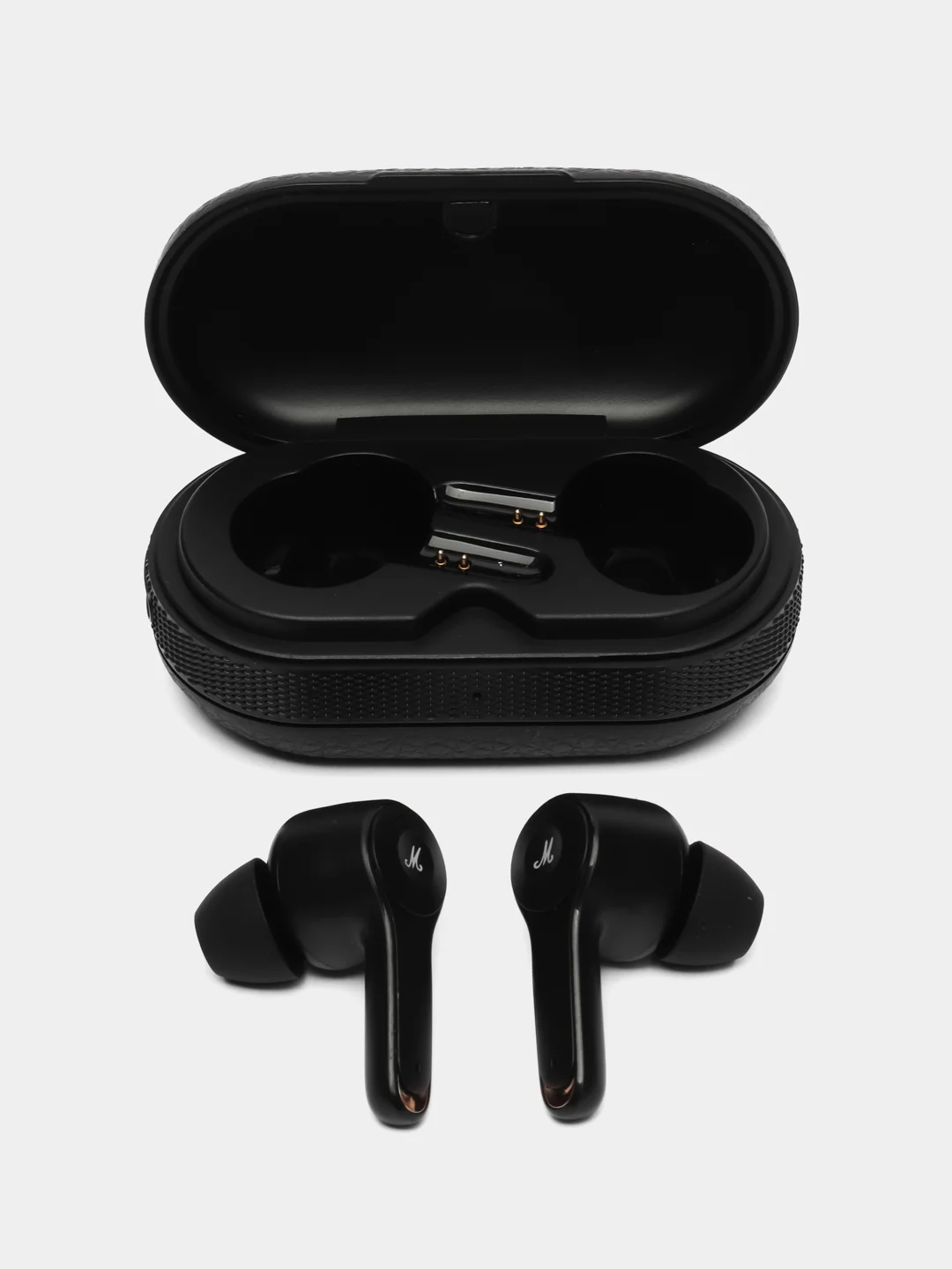 Черный беспроводные Bluetooth наушники TWS с сенсором Marshall, зарядка на день, на сутки, с кейсом