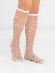 Белый женские чулки в сетку