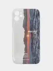 Оранжевый чехол для iPhone 11 12 13 14 15 Pro Max 7 8 XR X XS Plus mini с принтом прозрачный айфон