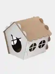 Домик для кошек 2 в 1, с когтеточкой из картона