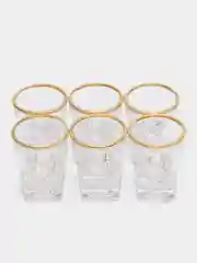 Золотой набор стопок "Drink" 6 шт 20 мл, 50 мл стекло