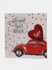 Открытка‒мини «С Днём Влюбленных», машинка, 7 × 7 см