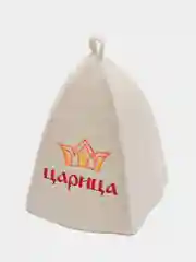 Белый шапка банная с принтом, шапка в баню, подарок к 8-му марта
