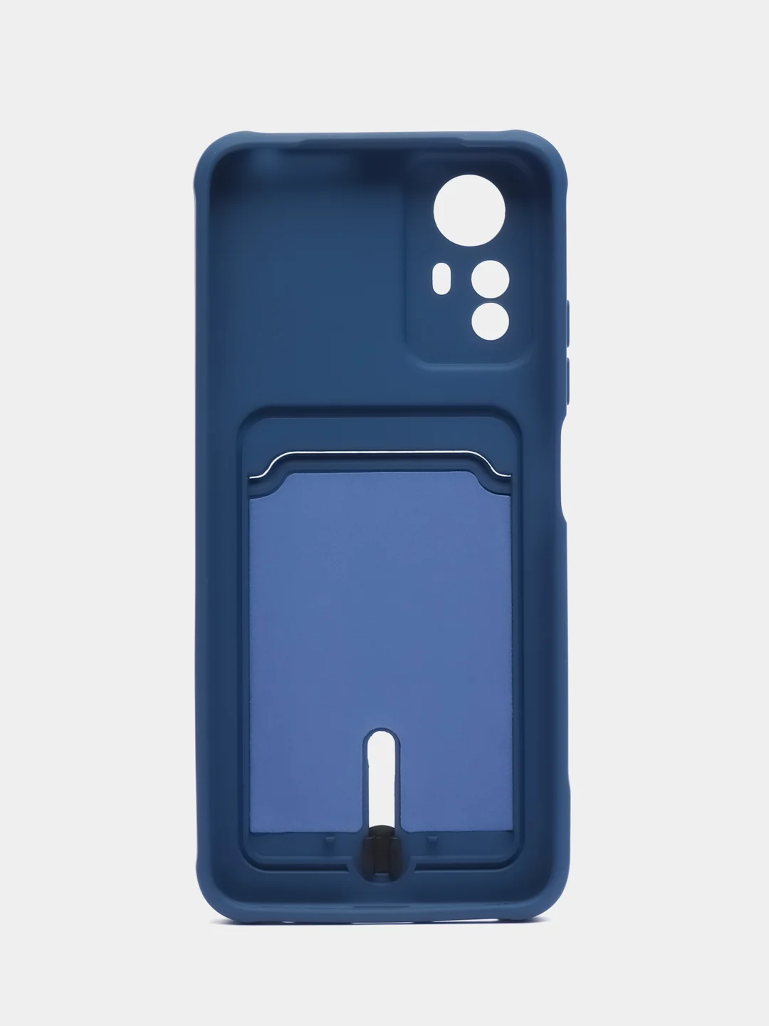 Синий чехол на Redmi Note 12S (Редми Нот 12с), силиконовый, с карманом для карты
