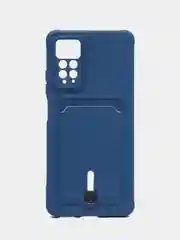 Индиго чехол Xiaomi Redmi Note 11 Pro / Note 12 Pro, Редми Нот 11 про с карманом для карты