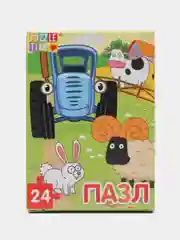 Зеленый пазл детский Синий трактор, Транспорт, животные дикие, домашние, на ферме, 24 элемента
