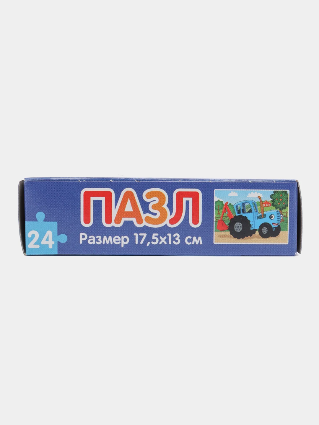 Темно-синий пазл детский Синий трактор, Транспорт, животные дикие, домашние, на ферме, 24 элемента