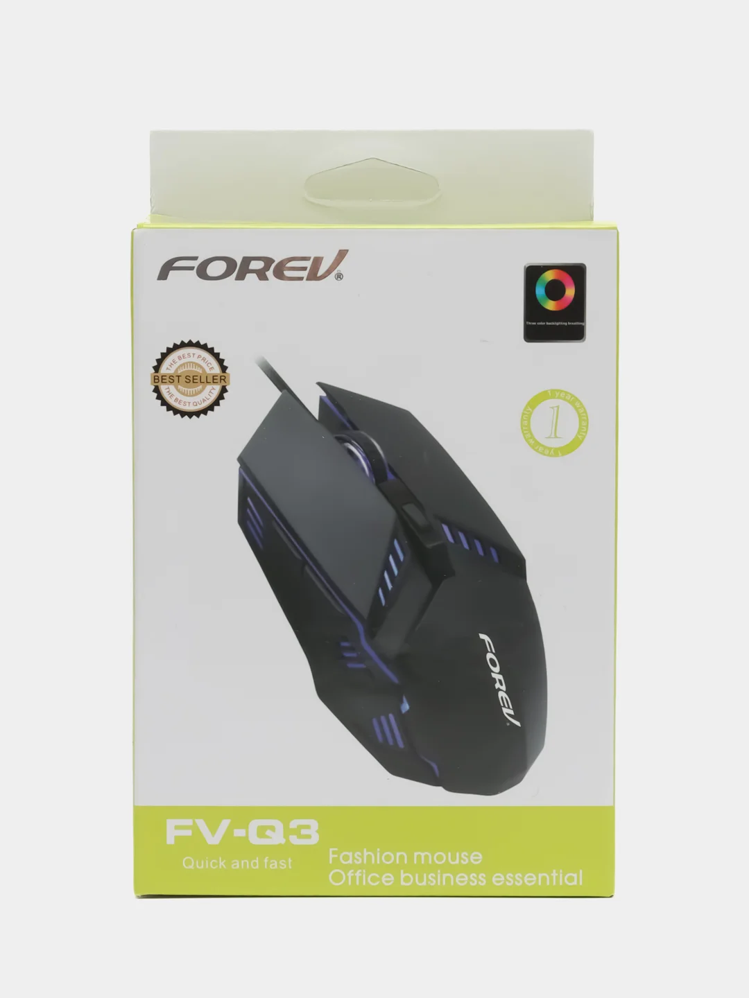 Черный игровая мышь FVQ3 (с подсветкой)