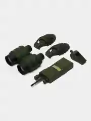 Зеленый большой набор пистолет с глушителем и мягкими патронами / НИгровой военный набор автомат