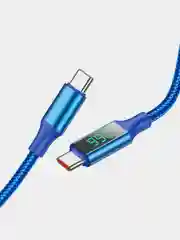 Синий кабель Type-C на Type-C на 100W, Быстрая зарядка, BOROFONE BU32, Зарядка на айфон