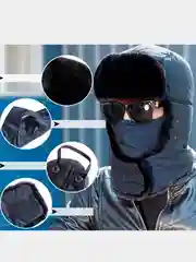 Шапка ушанка зимняя, меховая, с маской