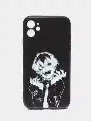 Багровый чехол на iPhone 15, 14, 13, 12, 11 Pro, Max, Plus, Mini, Xr, X, Xs,  с принтом аниме