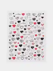 Красный наклейки-слайдеры новогодние  для ногтей "сердце, губы, LOVE"
