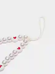 Белый подвеска брелок из бусин   для телефона смартфона , сумки  и ключей