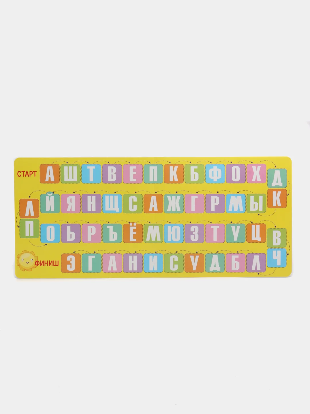 Белый детская настольная игра-ходилка "Алфавит", 49 пластиковых русских букв, азбука