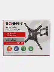 Кронштейн для телевизора на стену, крепление до 35 кг, 32"-55", черный, Sonnen, 455946