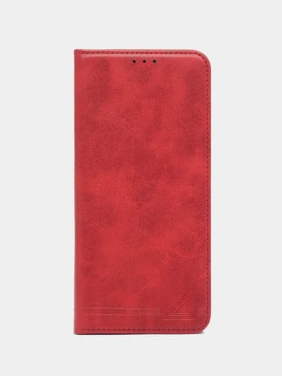 Красный чехол-книжка GQ для Xiaomi Redmi 13C (Сяоми Редми 13С) из искусственной кожи