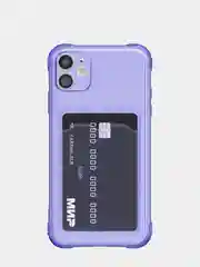 Голубой чехол iPhone, Айфон 6, 7, 8, XS, 11, 12, 13, 14 Про Макс, Pro Max, Plus, с карманом карт