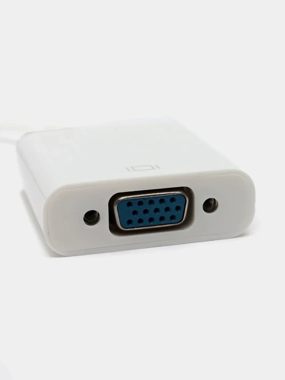 Белый переходник адаптер HDMI на VGA для подключения компьютера, монитора и видеокарты