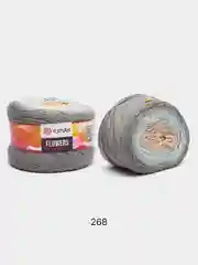 Серый меланж пряжа YarnArt Flowers 55% Хлопок 45% Полиакрил 250г 1000м, 1 моток