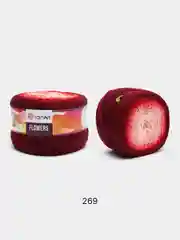 Бордовый пряжа YarnArt Flowers 55% Хлопок 45% Полиакрил 250г 1000м, 1 моток