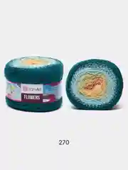 Морской пряжа YarnArt Flowers 55% Хлопок 45% Полиакрил 250г 1000м, 1 моток