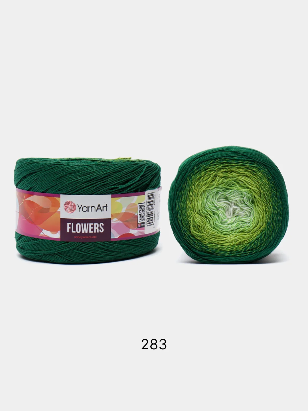 Лайм пряжа YarnArt Flowers 55% Хлопок 45% Полиакрил 250г 1000м, 1 моток
