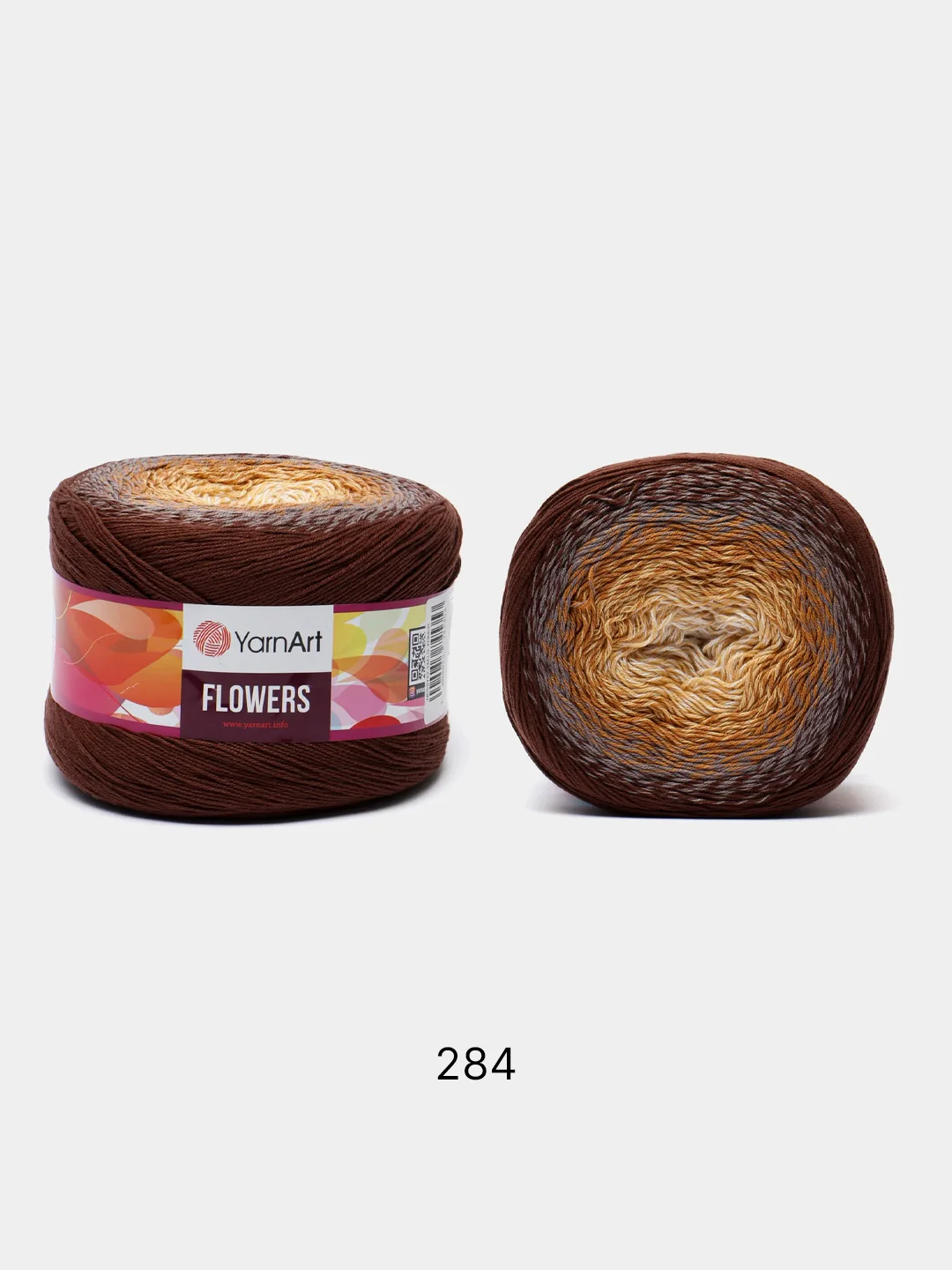 Терракотовый пряжа YarnArt Flowers 55% Хлопок 45% Полиакрил 250г 1000м, 1 моток