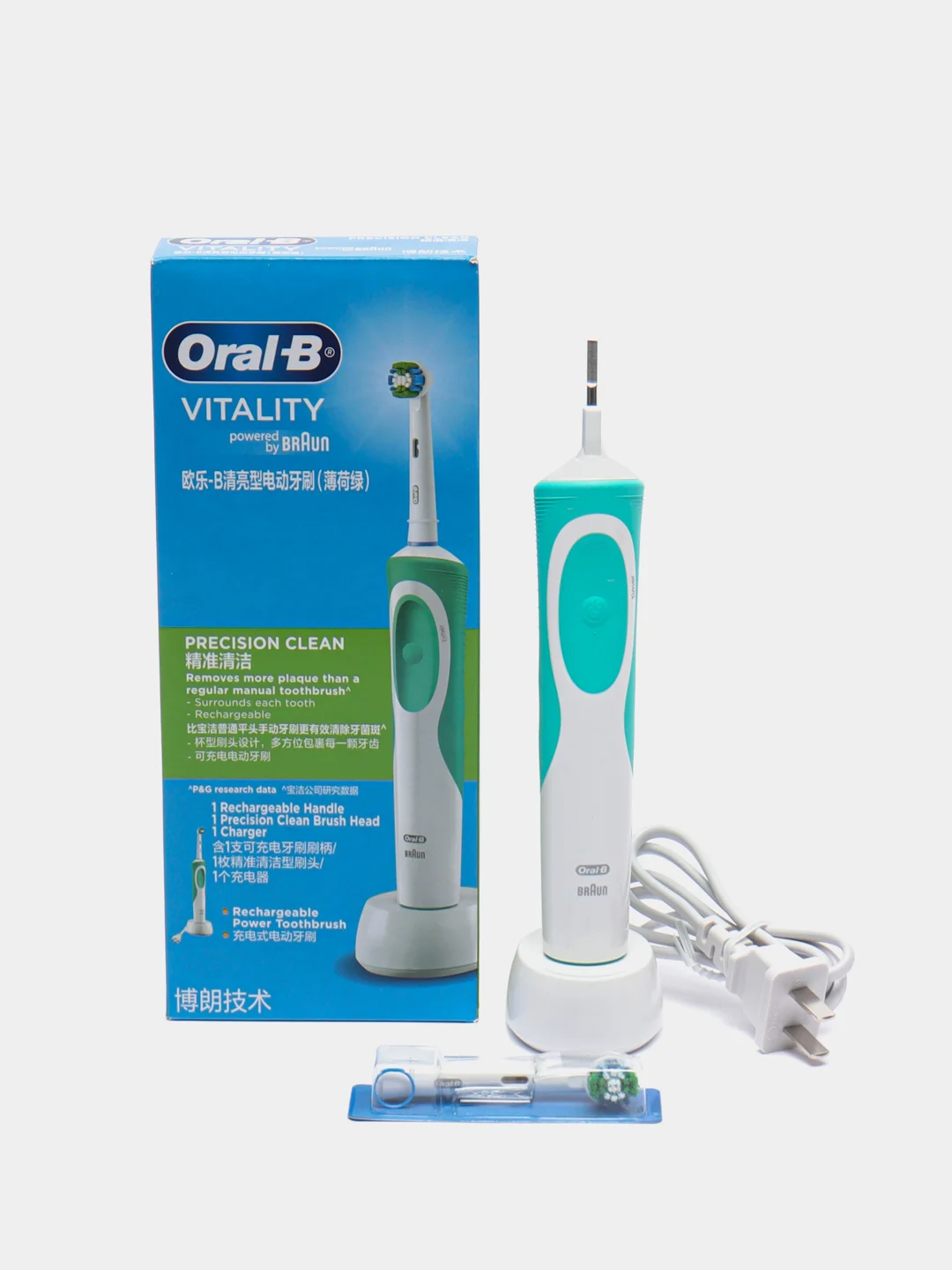 Зеленый электрическая зубная щетка Oral-B Vitality зелёная