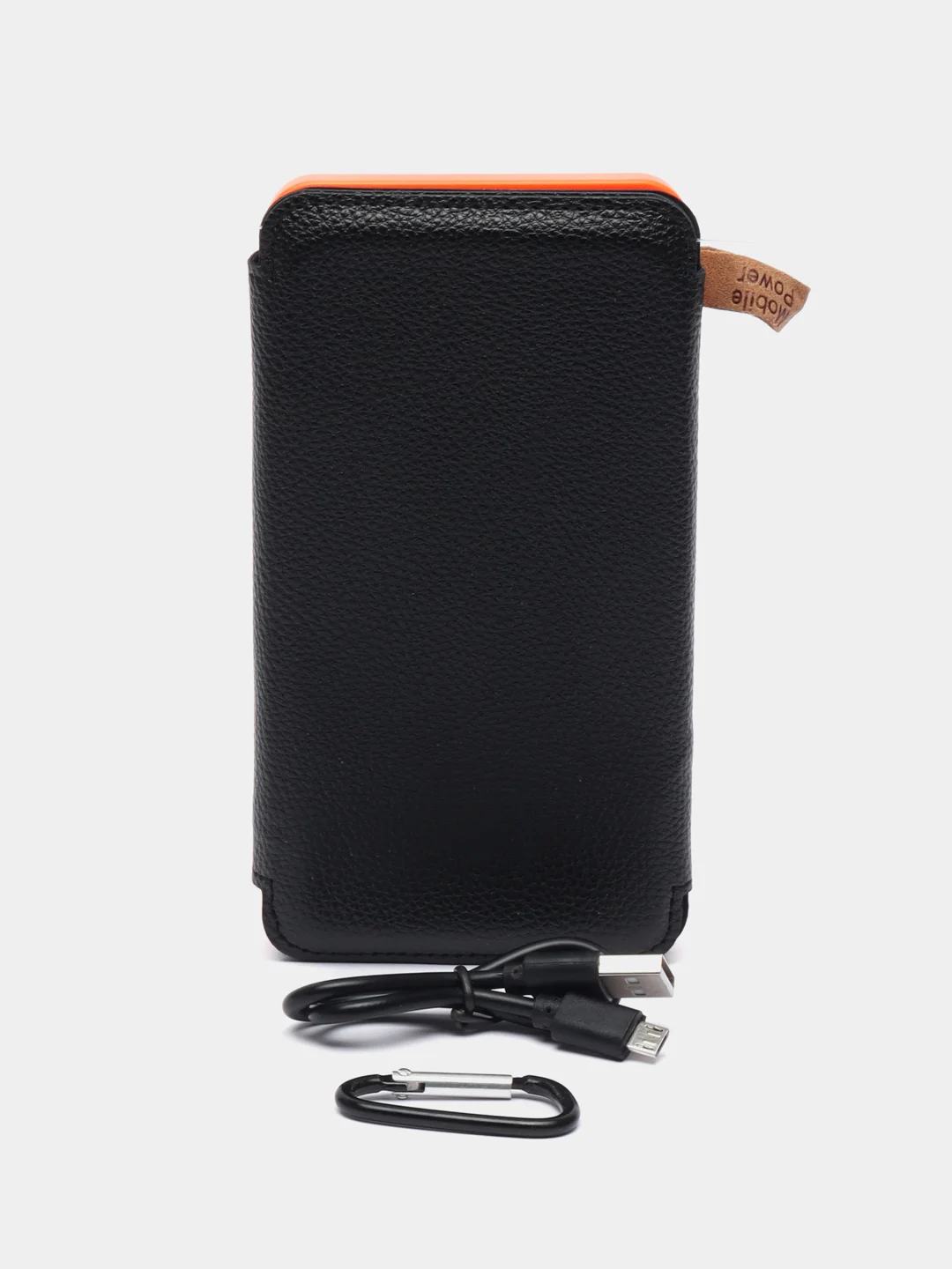 Оранжевый внешний аккумулятор Power bank, 10000 mAh, на солнечной батарее с 4 солнечными панелями