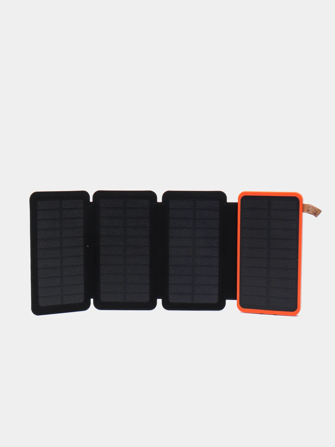 Оранжевый внешний аккумулятор Power bank, 10000 mAh, на солнечной батарее с 4 солнечными панелями