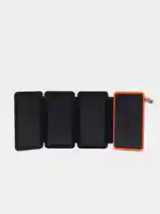 Оранжевый внешний аккумулятор Power bank, 10000 mAh, на солнечной батарее с 4 солнечными панелями