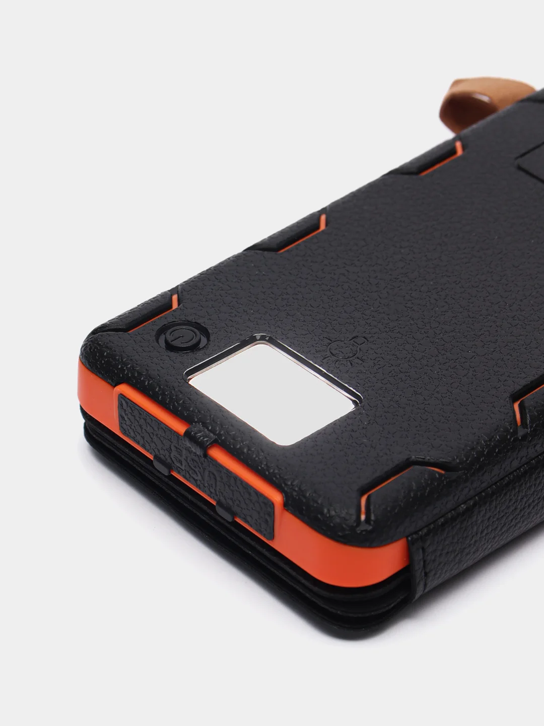 Оранжевый внешний аккумулятор Power bank, 10000 mAh, на солнечной батарее с 4 солнечными панелями
