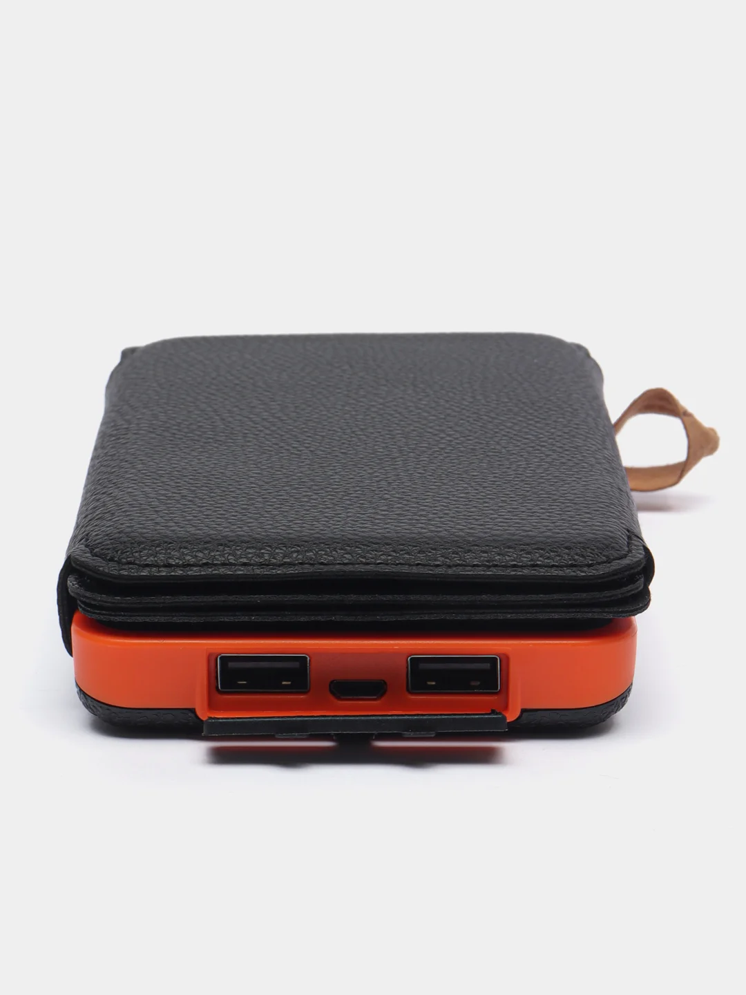 Оранжевый внешний аккумулятор Power bank, 10000 mAh, на солнечной батарее с 4 солнечными панелями