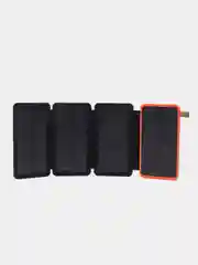 Оранжевый внешний аккумулятор Power bank, 20000 mAh, на солнечной батарее с 4-солнечными панелями