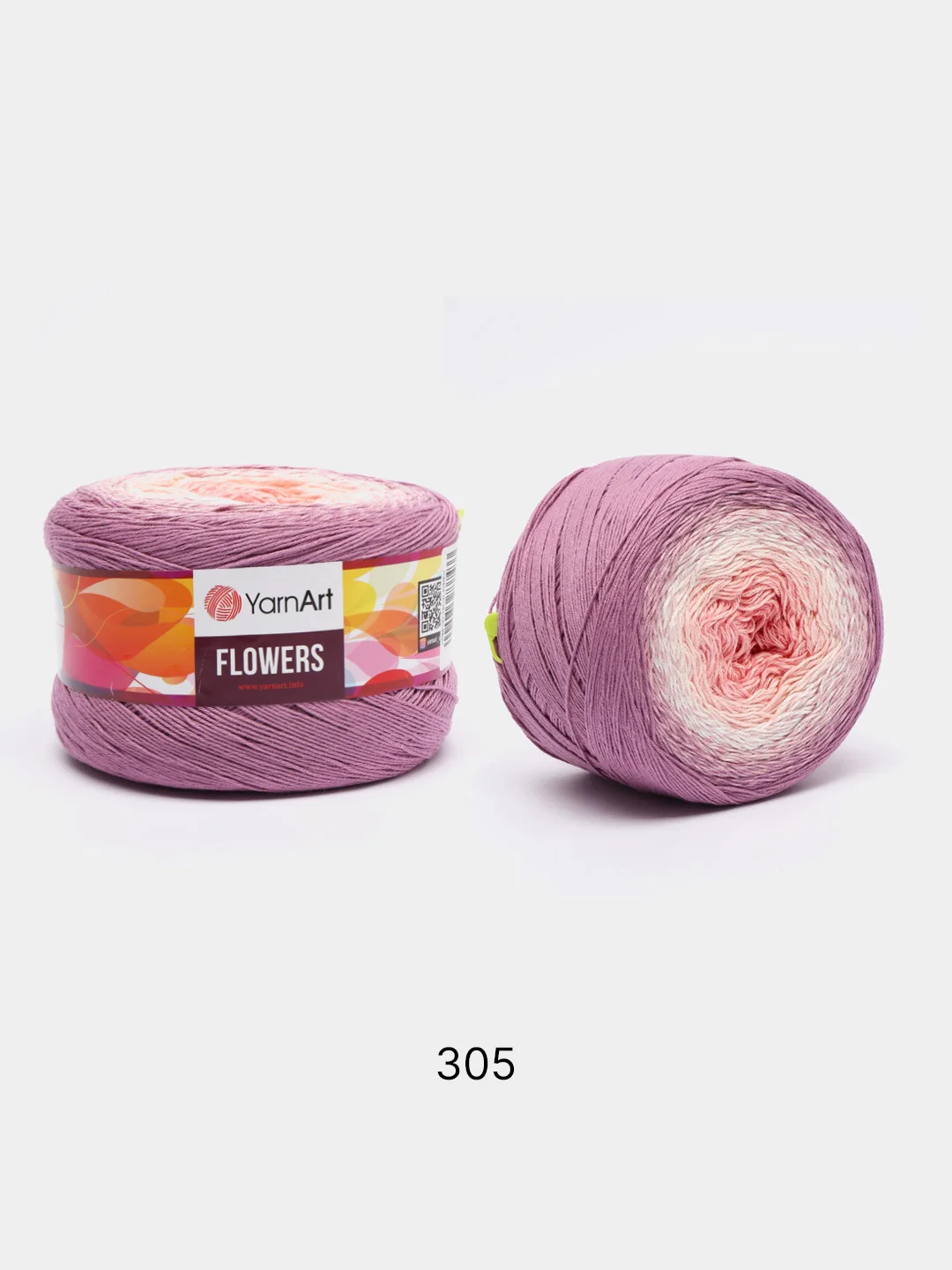 Сиреневый пряжа YarnArt Flowers 55% Хлопок 45% Полиакрил 250г 1000м, 1 моток
