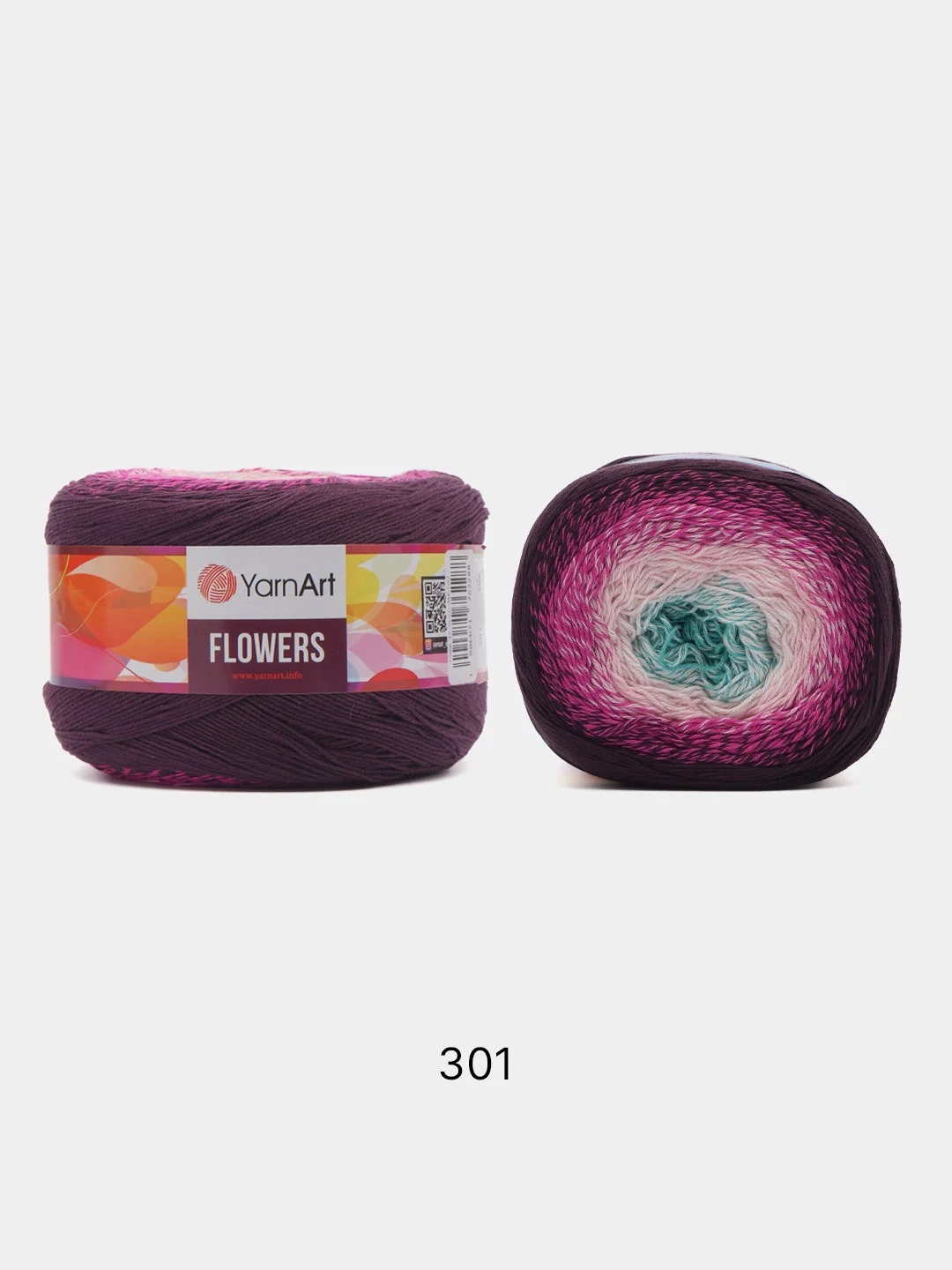 Аметистовый пряжа YarnArt Flowers 55% Хлопок 45% Полиакрил 250г 1000м, 1 моток