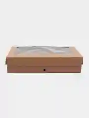 Коробка с окном крафт подарочная складная 16х28х6 см / 5541-3