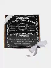 Коричневый подарочный набор мужской, с термокружкой