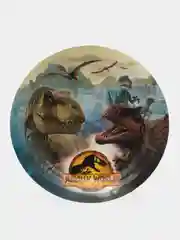 Jurassic World. Набор бумажных тарелок, желтый лого, 6 шт d=180 мм
